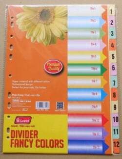 Bìa phân trang giấy 12 số chất lượng cao, dễ dàng tra cứu hồ sơ