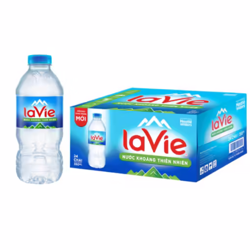 alt="Nước khoáng thiên nhiên La Vie 350ml đóng chai, tinh khiết, an toàn