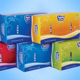 Khăn giấy Pulppy hộp 180 tờ mềm mịn, thấm hút tốt, an toàn cho da