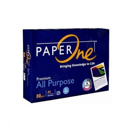 Giấy in PaperOne A4 80gsm cao cấp, bề mặt mịn, trắng sáng, in sắc nét, hạn chế kẹt giấy. Phù hợp máy photocopy, máy in laser và văn phòng chuyên nghiệp.