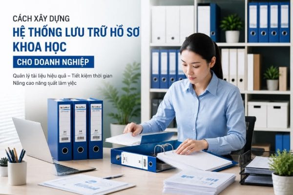 hệ thống lưu trữ hồ sơ khoa học giúp doanh nghiệp quản lý tài liệu hiệu quả với bìa còng, tủ hồ sơ và văn phòng phẩm gscom