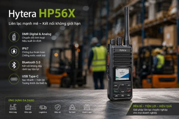 hytera hp56x bộ đàm dmr ip67 bluetooth usb c chính hãng